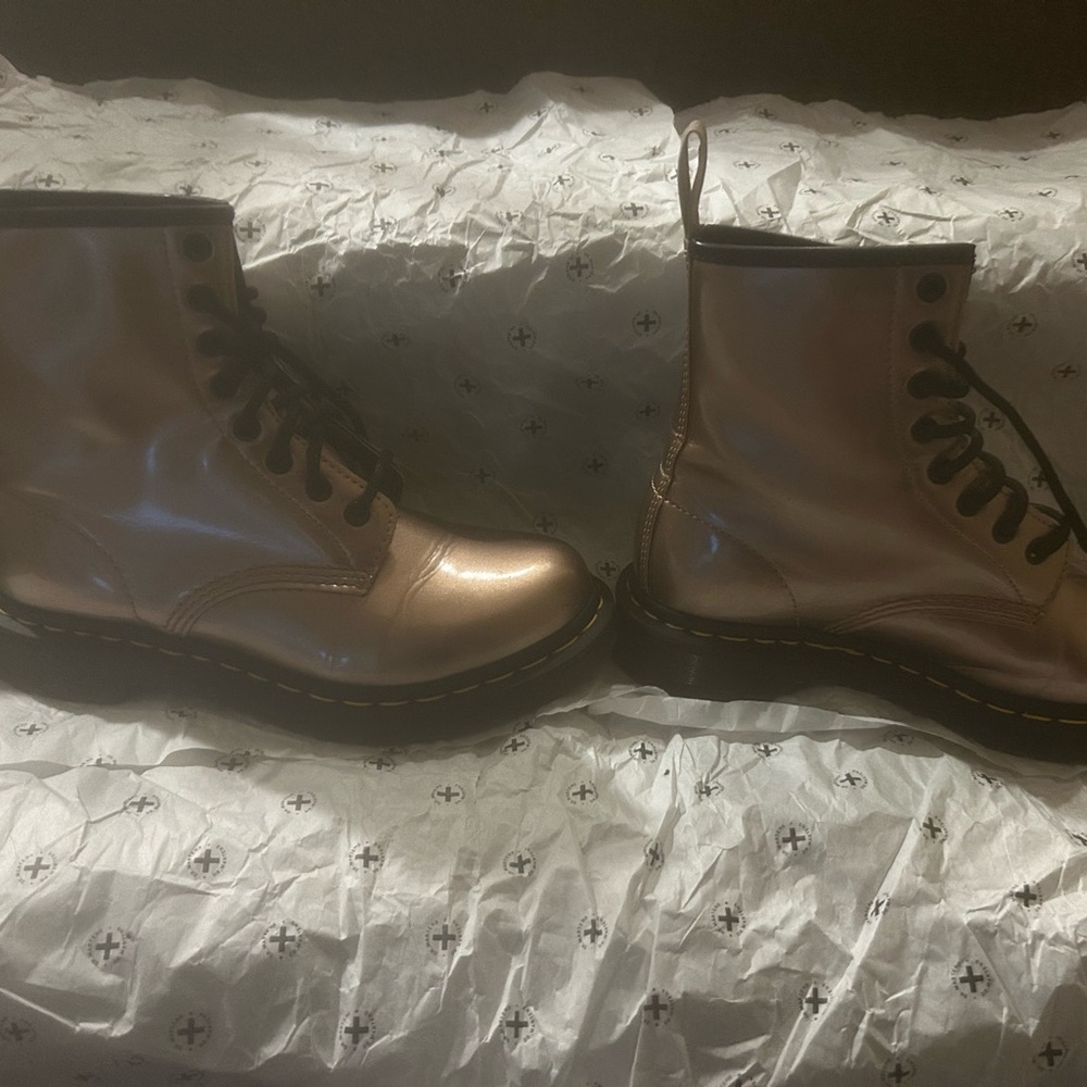 Dr Marten Boots. Rose Gold colour.